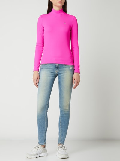 Tommy Jeans Shirt met lange mouwen met ribstructuur  Neon roze - 1