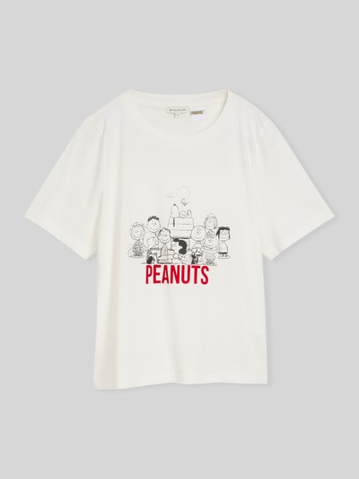 Tom Tailor Loose Fit T-Shirt aus reiner Baumwolle mit Peanuts-Print Weiss 2