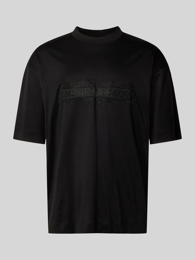 Emporio Armani T-shirt z detalem z logo Czarny 2