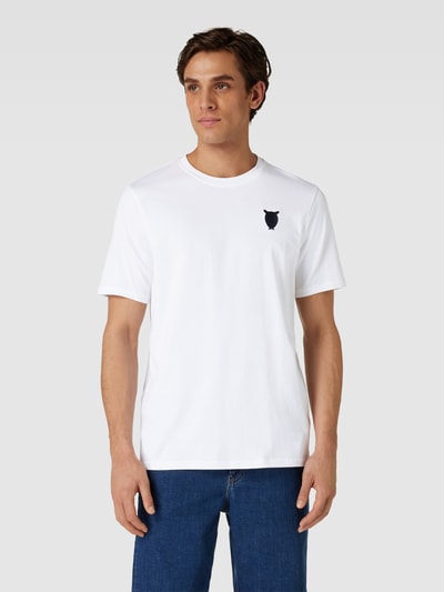 Knowledge Cotton Apparel T-Shirt aus Bio-Baumwolle mit Label-Print Offwhite 4