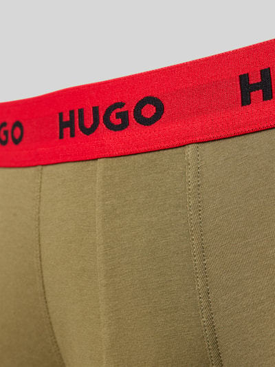 HUGO Boxershort met elastische band met logo in een set van 3 stuks Olijfgroen - 2