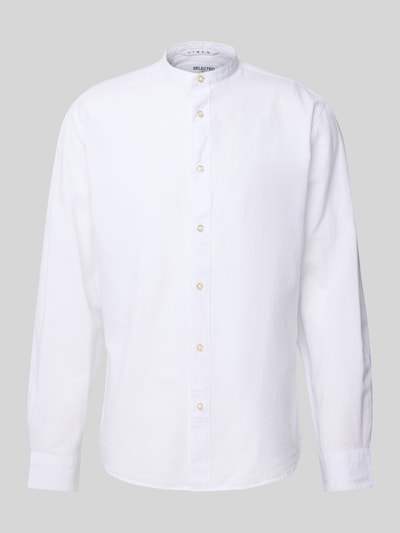 SELECTED HOMME  Regular Fit Freizeithemd aus Baumwoll-Leinen-Mix Modell 'REGNEW' Weiss 2