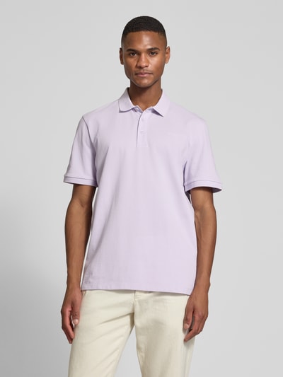 HUGO Poloshirt mit Label-Print Modell 'Donos' Flieder 4