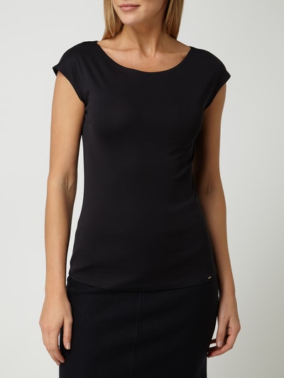 Marc Cain T-shirt met boothals Marineblauw - 4