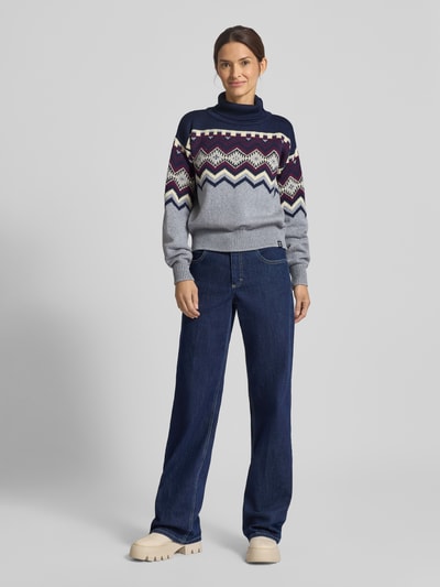 Dale of Norway Sweter z golfem o luźnym kroju z mieszanki wełny model 'RANDABERG' Jasnoniebieski melanż 1