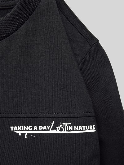 s.Oliver RED LABEL Bluzka z długim rękawem o kroju regular fit z mieszanki dżerseju i bawełny Czarny 2