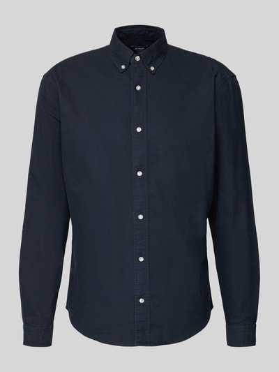 Produktfoto, Freizeithemd mit Knopfleiste von MCNEAL in Dunkelblau, Reine Baumwolle, Regular-Fit, Button-Down-Kragen, glatte Struktur