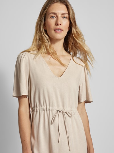 Vero Moda Sukienka mini z wiązanym paskiem model ‘MYMILO’ Szarobrązowy 3