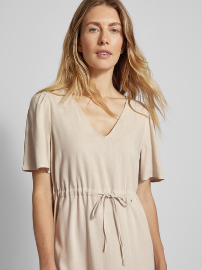 Vero Moda Mini-jurk met strikceintuur, model 'MYMILO' Taupe - 3