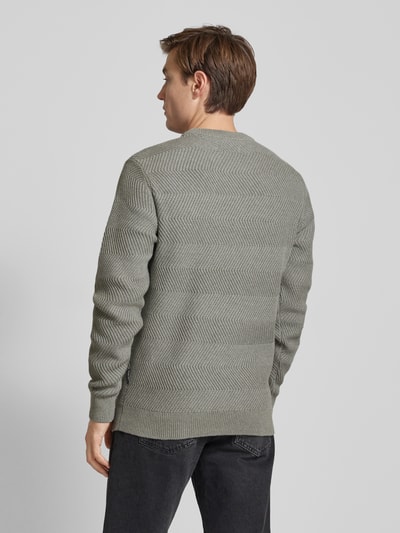 Casual Friday Strickpullover mit Strukturmuster Modell 'Karl' Mittelgrau Melange 5