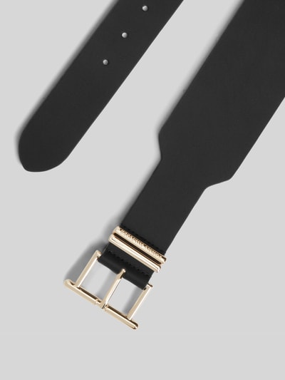 Tommy Hilfiger Pasek w talii z naturalnej skóry z wytłoczonym logo Czarny 2