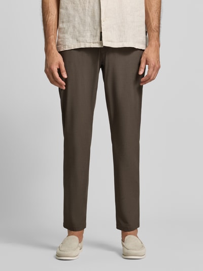 Brax Recht broek met viscose model 'Phil P' Taupe - 4