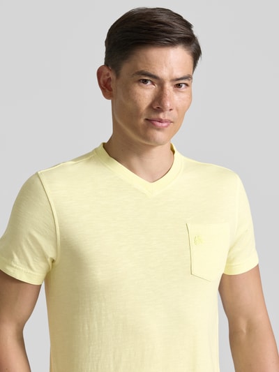LERROS Regular Fit T-Shirt mit V-Ausschnitt Hellgelb 3