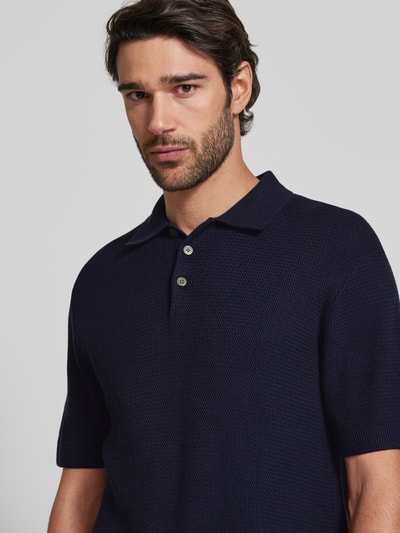 Jack & Jones Premium Regular Fit Poloshirt mit Strukturmuster Modell 'COOPER' Dunkelblau 3