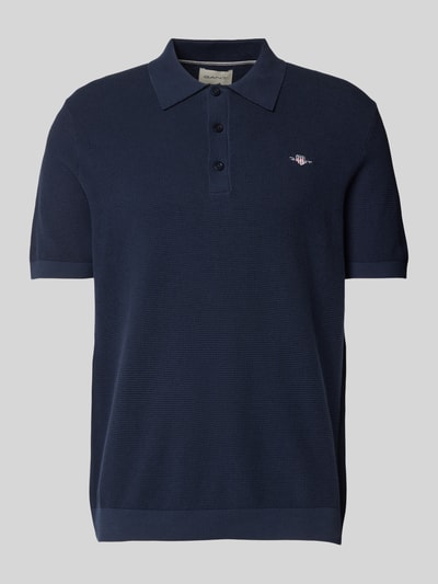 Gant Regular Fit Poloshirt mit Strukturmuster Marine 2