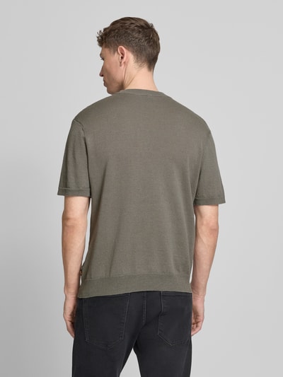 BOSS Orange Regular Fit T-Shirt aus Leinen-Baumwoll-Mix Modell 'KAJORDINO' Oliv 5