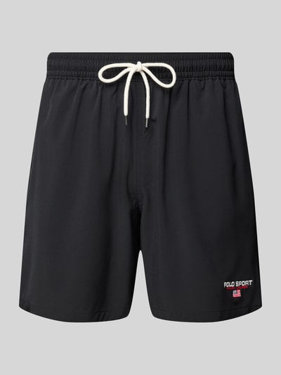 Polo Sport Relaxed Fit Badeshorts mit Label-Stitching Modell 'TRAVLER' Black 1