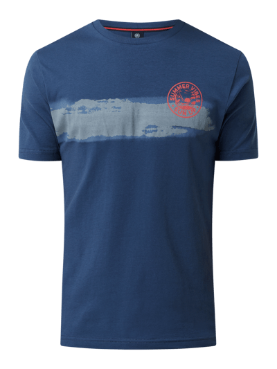 Lerros T-Shirt mit Message Jeansblau 2