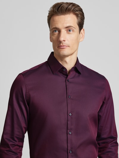 Jake*s Regular Fit Business-Hemd mit Kentkragen Aubergine 3