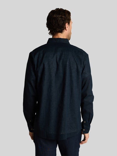 Tom Tailor Regular Fit Freizeithemd aus Leinen-Baumwolle-Mix Marine 5