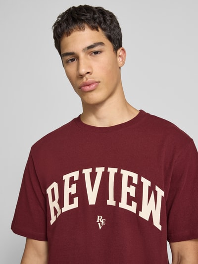 REVIEW T-shirt z nadrukiem z logo Rdzawoczerwony 3