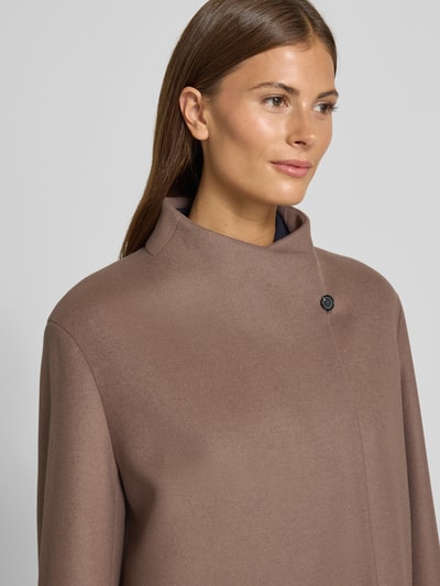 Windsor Mantel aus Schurwolle-Mix mit Stehkragen Mud 3