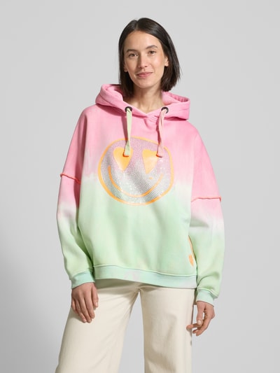 miss goodlife Oversized Hoodie mit Strasssteinbesatz Hellrosa 4