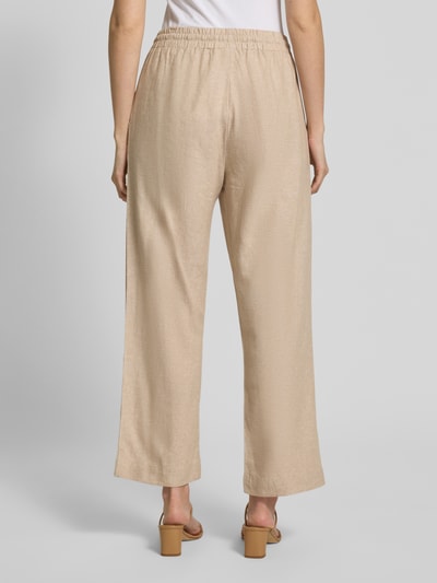 FREE/QUENT Straight leg linnen broek met steekzakken, model 'Lavea' Zand gemêleerd - 5