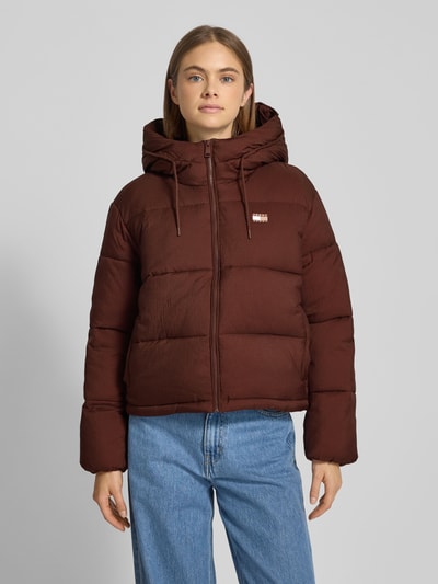Tommy Jeans Kurtka pikowana o kroju regular fit z kapturem Ciemnobrązowy 4