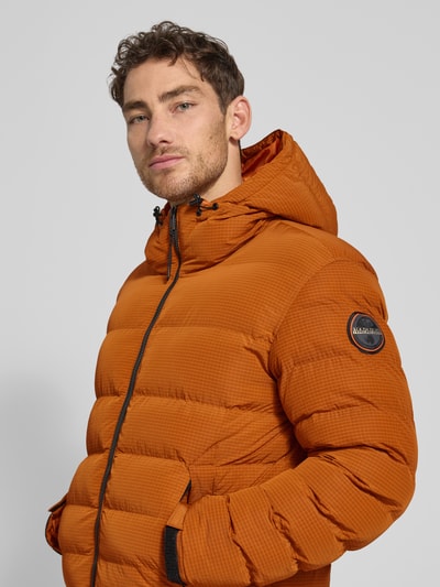 Napapijri Steppjacke mit Kapuze und Reißverschluss Modell 'A-TEREZ' Orange 3