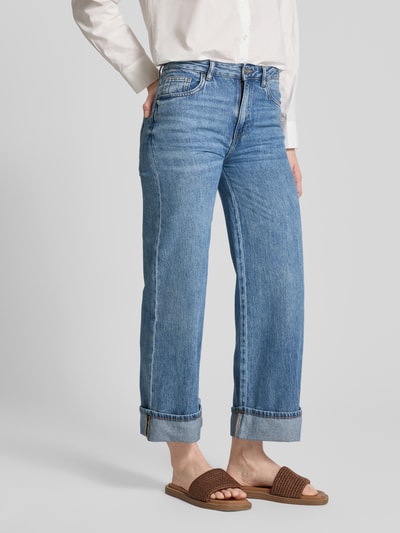 Stefanel Wide Leg Jeans im 5-Pocket-Design Modell 'TURN UP' Hellblau 4