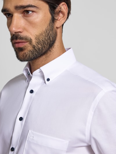 OLYMP Modern Fit Businesshemd mit Button-Down-Kragen Weiss 3