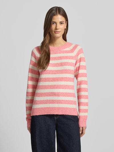 VERO MODA Regular Fit Strickpullover mit Crew Neck Modell 'DOFFY' Koralle 4