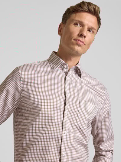 SEIDENSTICKER REGULAR FIT Regular fit zakelijk overhemd met kentkraag en borstzak Beige - 3