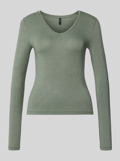 Vero Moda Regular fit shirt met lange mouwen van viscosemix, model 'LAVA' Rietgroen - 2