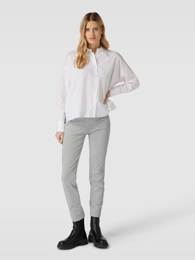 Raffaello Rossi Stoffen broek met all-over motief, model 'PENNY' Lichtgrijs - 1