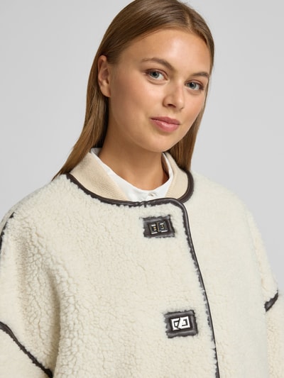 ba&sh Kurtka teddy z obniżoną linią ramion Model „MAURY” Écru melanż 3