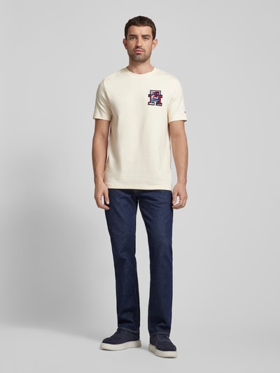 Tommy Hilfiger T-shirt z naszywką z logo Beżowy 1