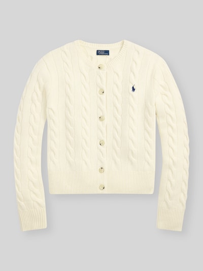 Polo Ralph Lauren Regular Fit Strickjacke aus Wolle mit Kaschmir-Anteil Offwhite 2