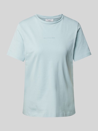 Marc O'Polo Denim T-shirt met labelprint Lichtblauw - 1