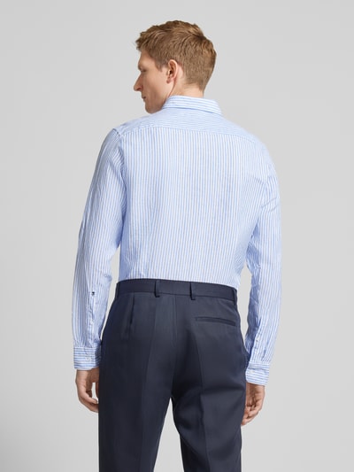 SEIDENSTICKER Slim fit linnen overhemd met kentkraag Bleu - 5