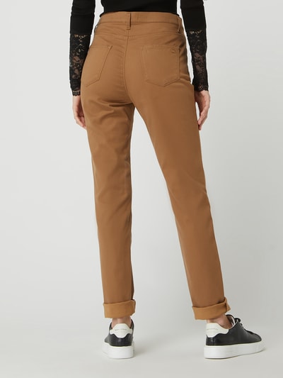 Brax Slim fit broek met modal, model 'Mary' Lichtbruin - 5