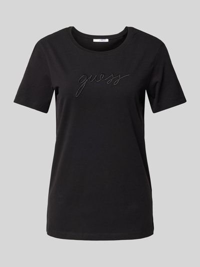 Guess T-Shirt mit Label-Stitching Modell 'LUCIA' Black 2