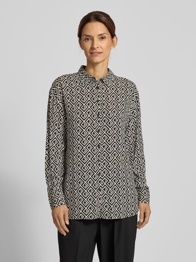 Christian Berg Woman Regular fit overhemdblouse van viscose met grafisch motief Zwart - 4