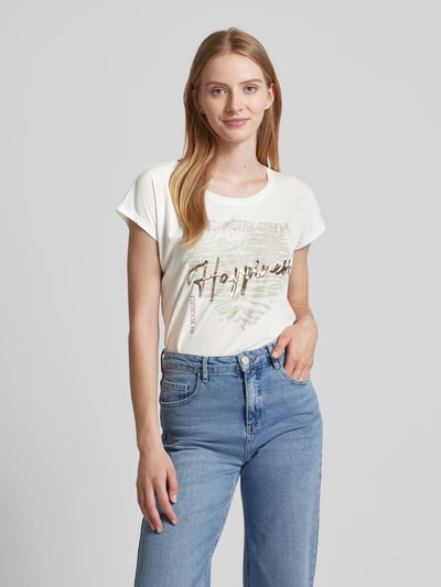 Montego T-shirt z nadrukiem z motywem i napisem Złamany biały 4
