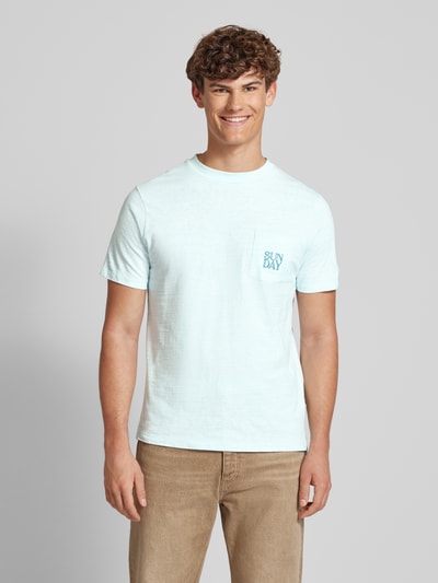 Blend T-Shirt mit Motiv-Stitching Modell 'UEFFI' Aqua 4