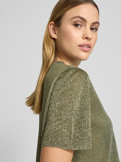 Jake*s Collection Sweter z dzianiny z rękawem o dł. 1/2 Ziemisty brązowy 3