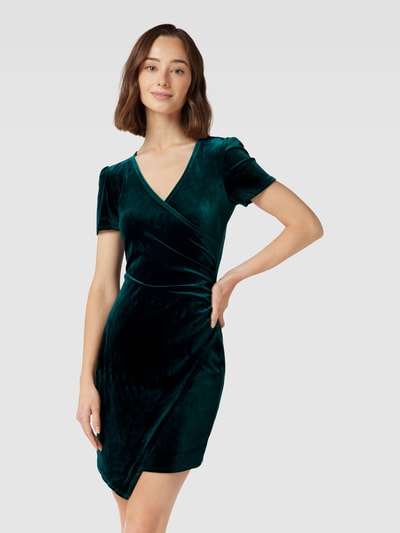 Apricot Cocktailkleid mit Raffungen Gruen 4