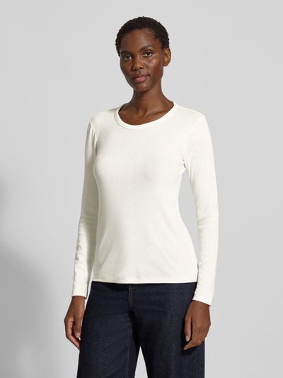 Tom Tailor Bluzka z długim rękawem o kroju regular fit z mieszanki bawełny Biały 4