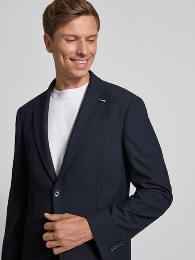 bugatti Regular fit 2-knoops colbert met viscose Marineblauw - 3